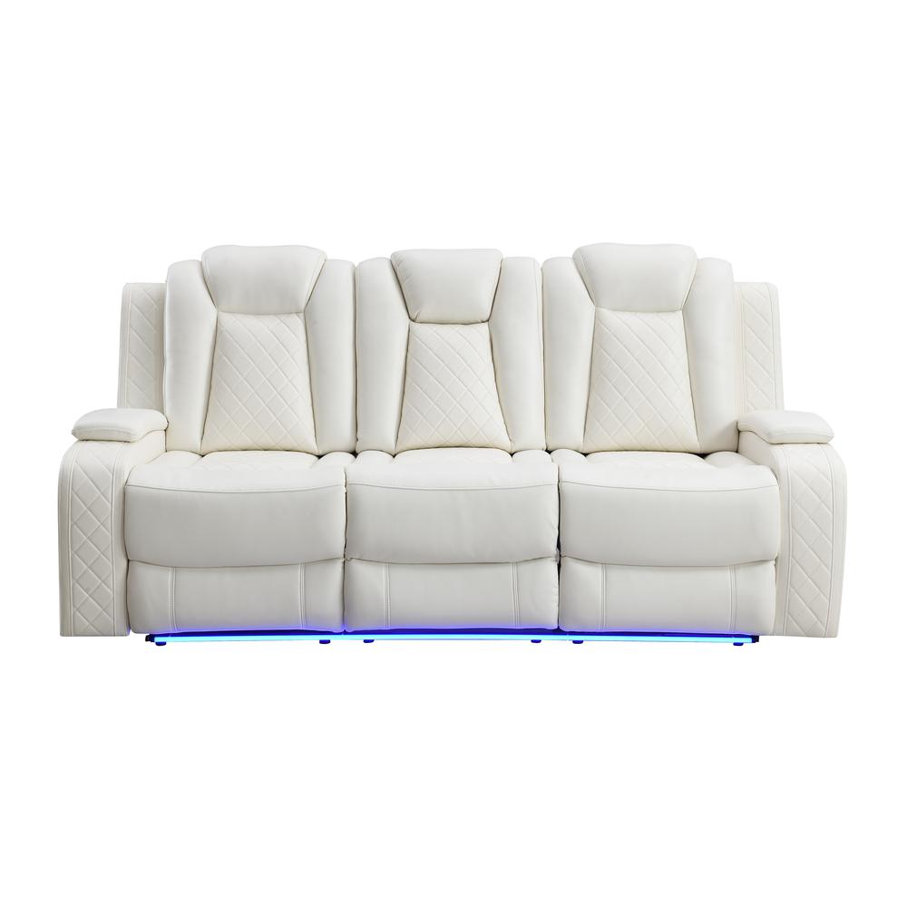 Orion Sofa W/Dual Recliner-White. Picture 2