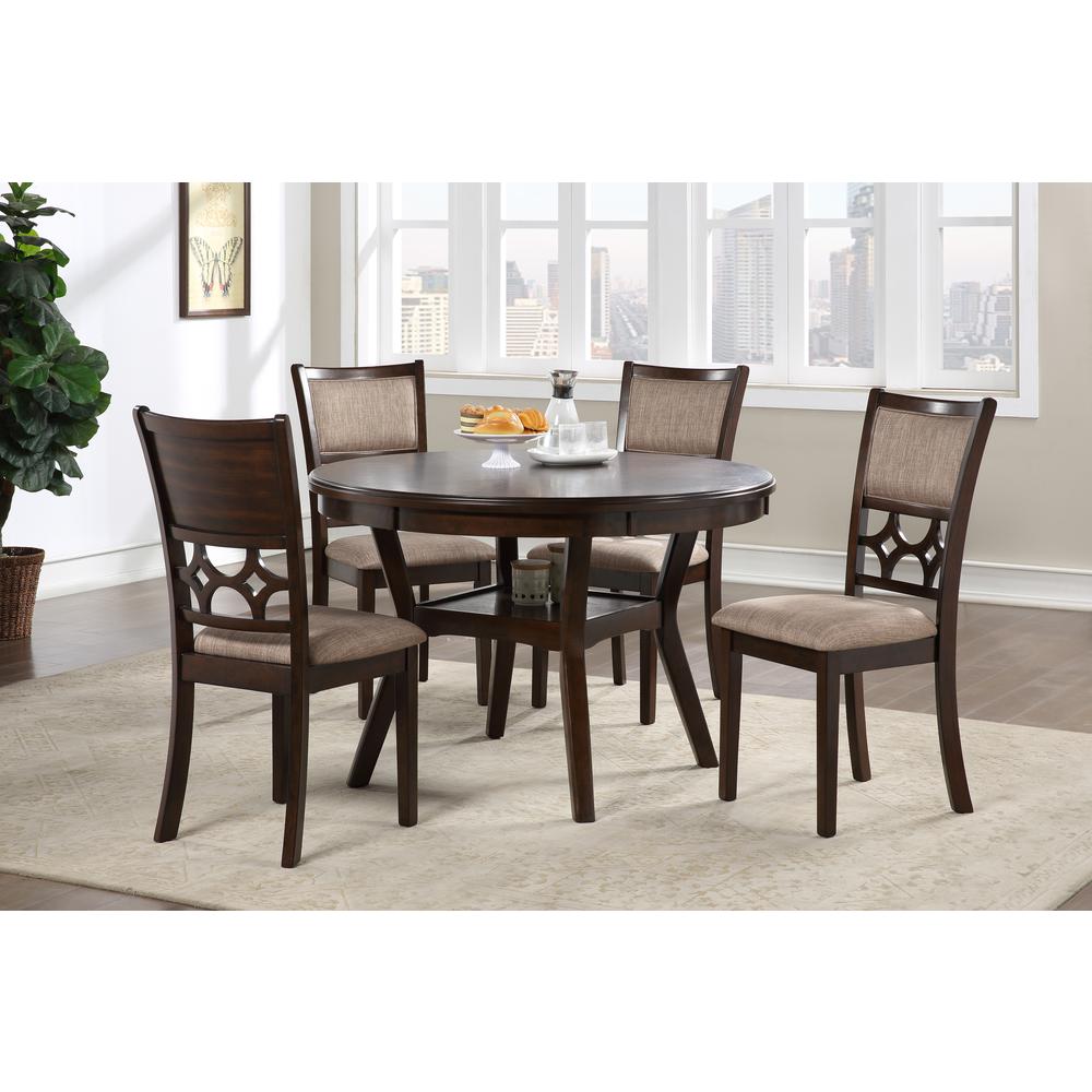 Furniture Mitchell 5-Piece Transitional Wood Dining Set in Cherry. Picture 11