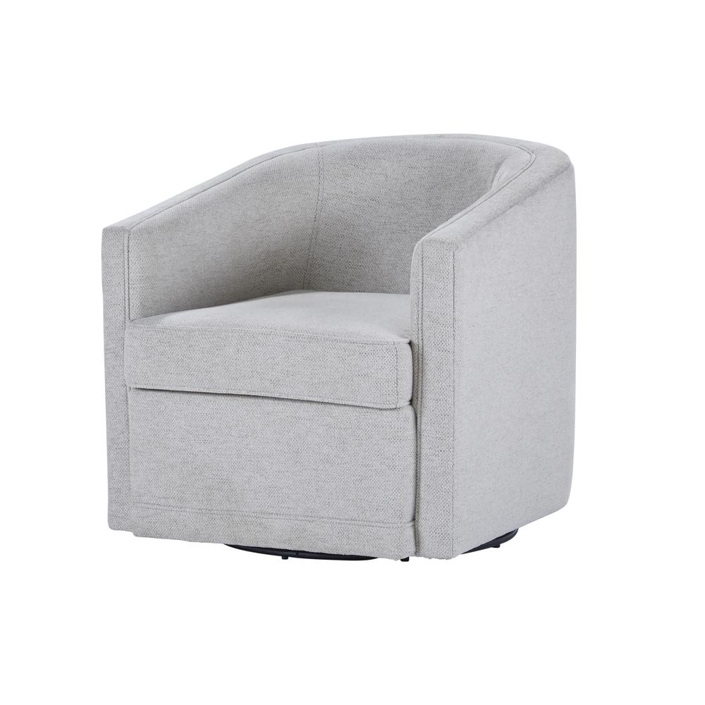 Poppy Light Gray Polyester Fabric Accent Swivel Arm Chair. Picture 1