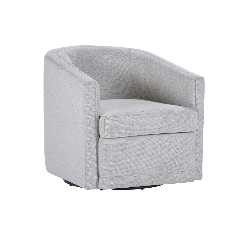 Poppy Light Gray Polyester Fabric Accent Swivel Arm Chair. Picture 3