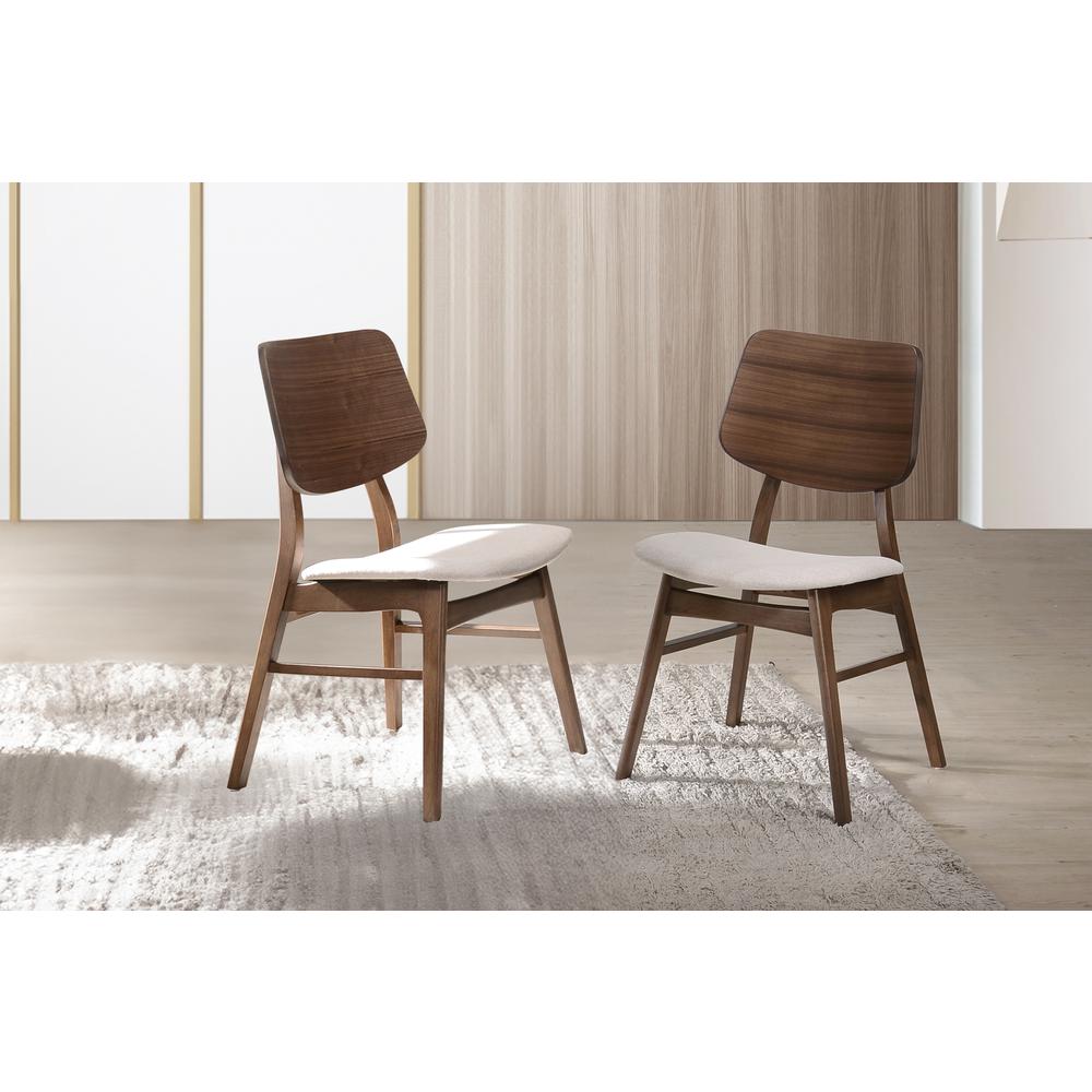 Furniture Oscar Solid Wood Dining Chair in Walnut (Set of 2). Picture 7
