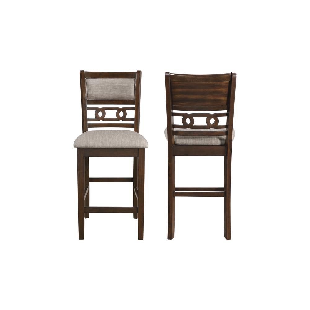 Furniture Gia Solid Wood Counter Chairs in Cherry Brown (Set of 2). Picture 1