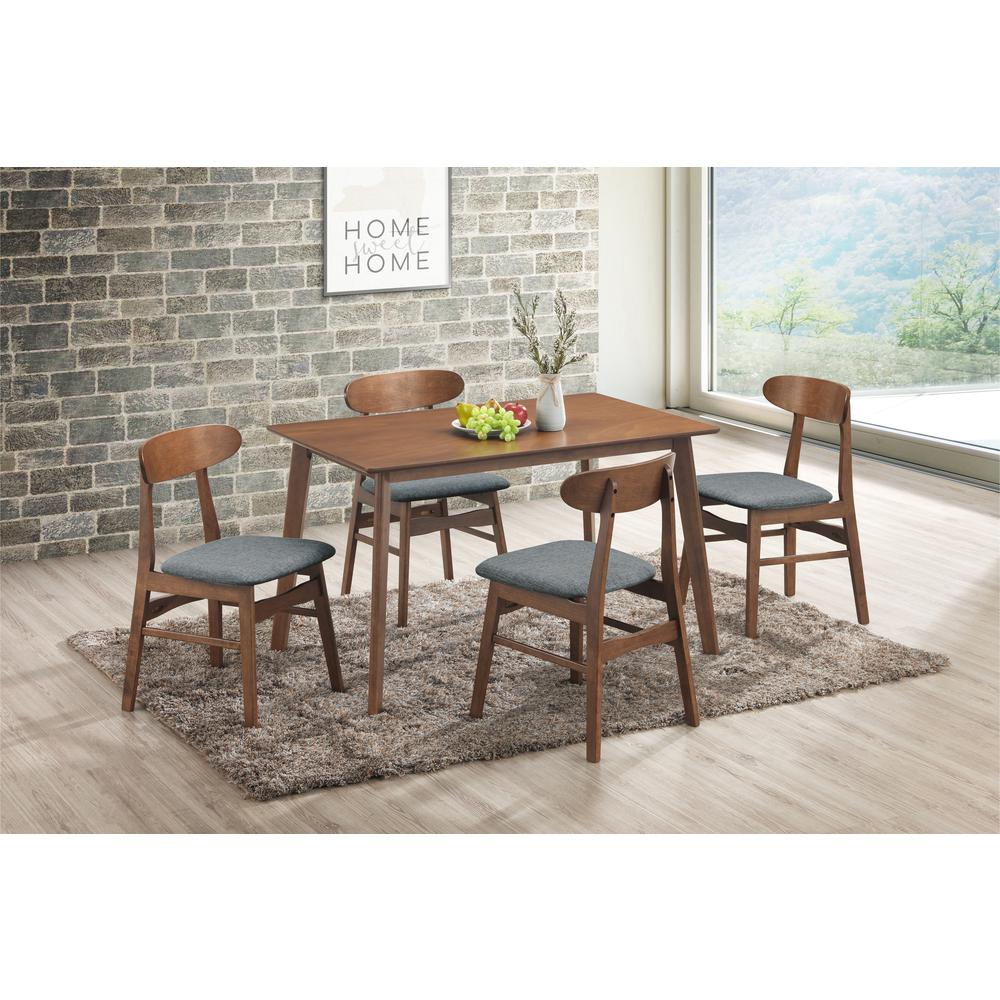Furniture Morocco 5-Piece Wood Dining Set in Dark Gray. Picture 11
