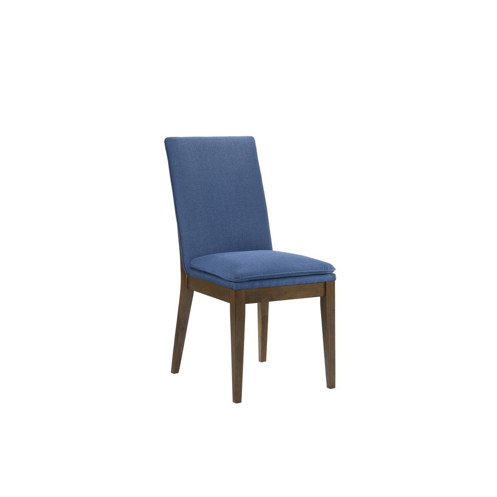Maggie Dining Chair W/Blue Cushion-Walnut. Picture 2