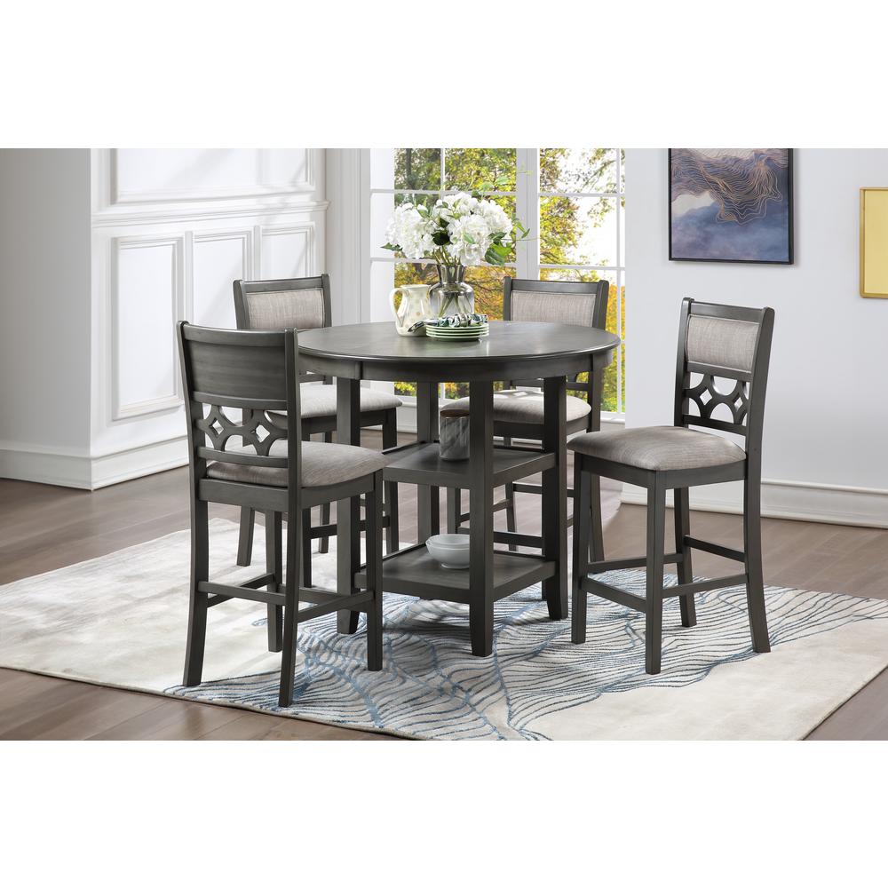 Furniture Mitchell 5-Piece Transitional Wood Counter Set in Gray. Picture 13