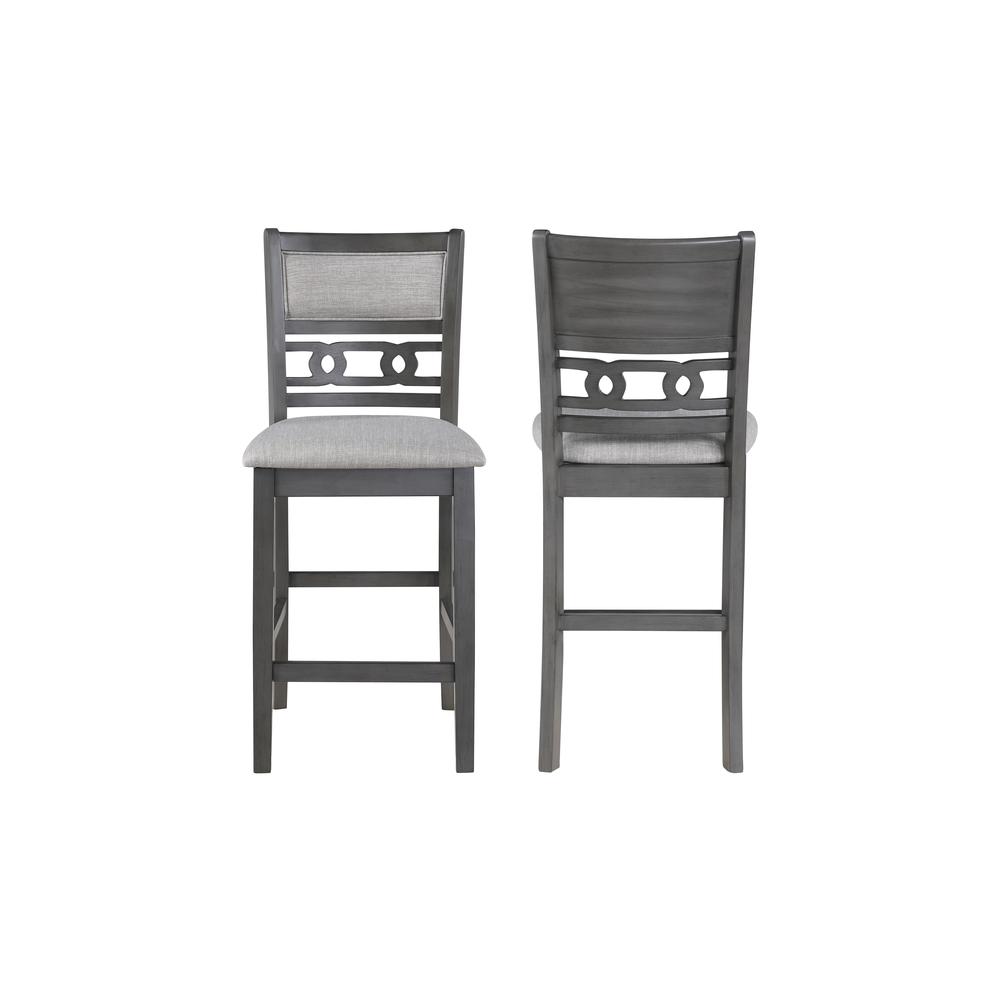 Furniture Gia Solid Wood Counter Chairs in Gray (Set of 2). Picture 1