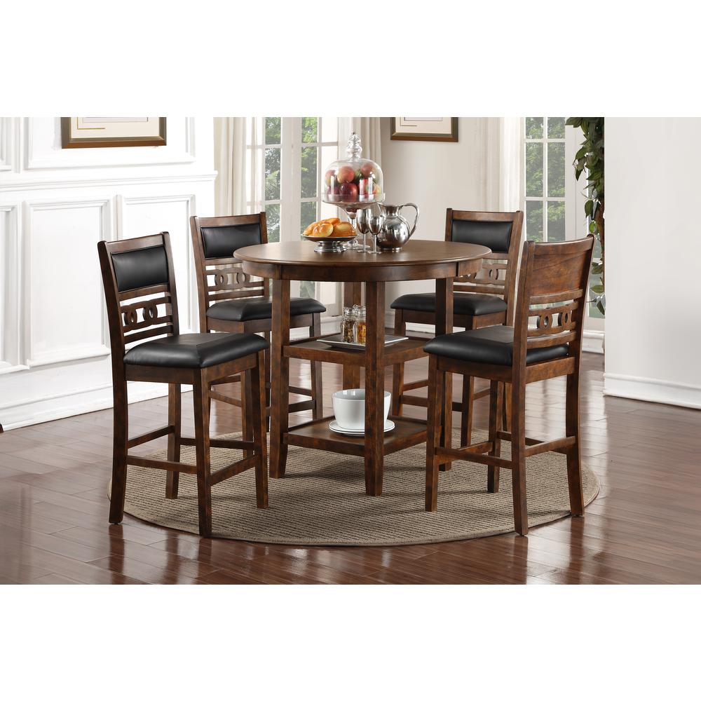 Furniture Gia 5-Piece Transitional Wood Dining Set in Brown. Picture 14