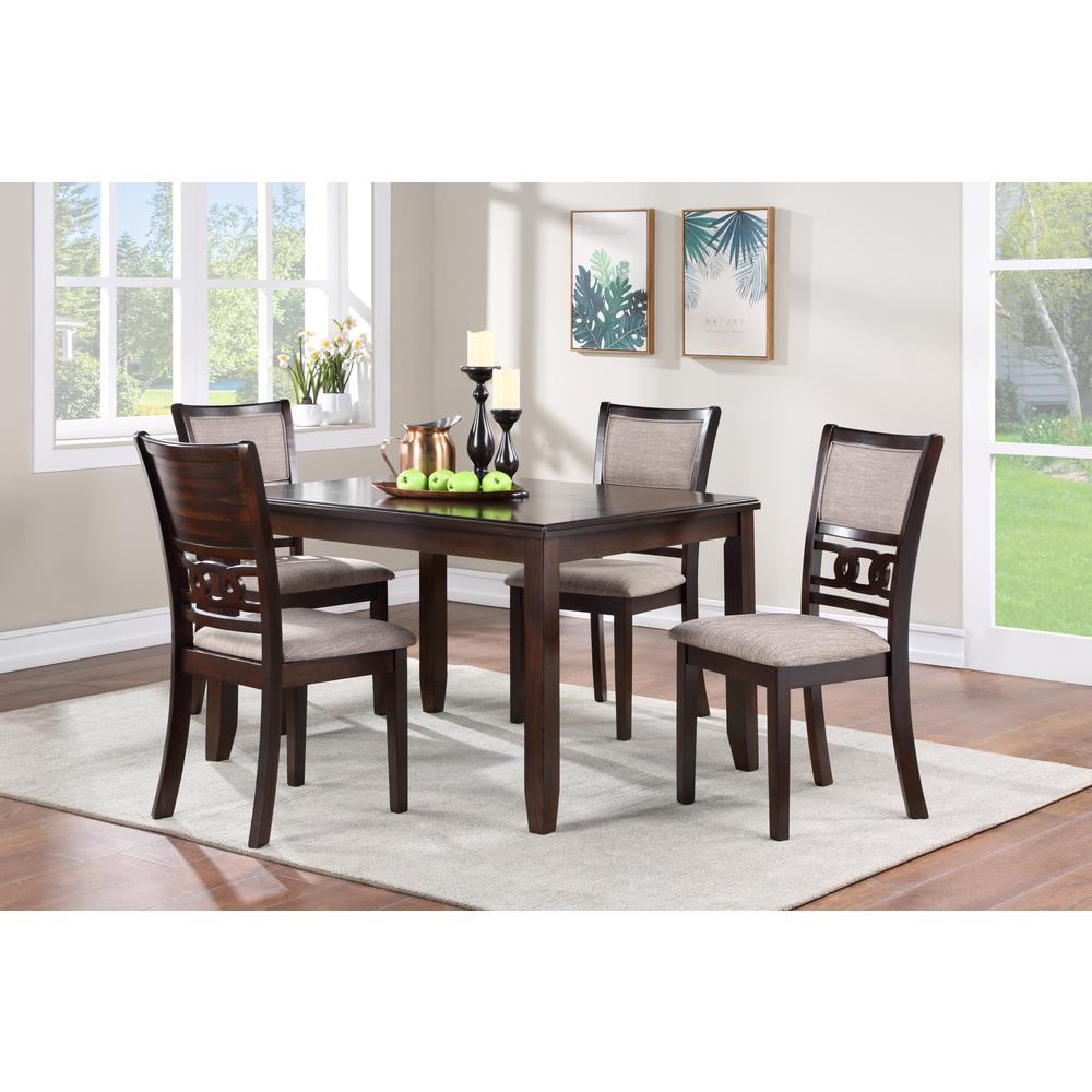 Gia 5-Piece 48" Wood Rectangular Dining Set with 4 Chairs in Cherry. Picture 13
