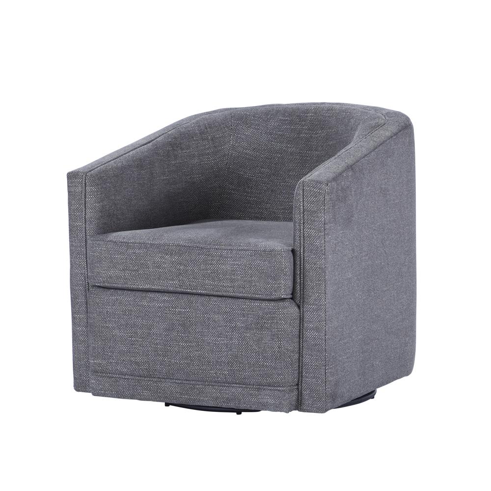 Poppy Dark Gray Polyester Fabric Accent Swivel Arm Chair. Picture 1