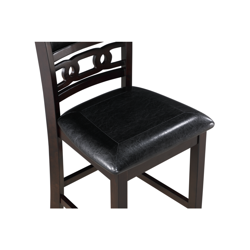Furniture Gia Solid Wood Counter Chairs in Ebony Black (Set of 2). Picture 6