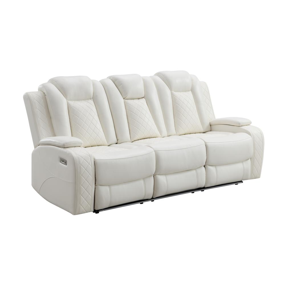 Orion Sofa W/Dual Recliner-White. Picture 1