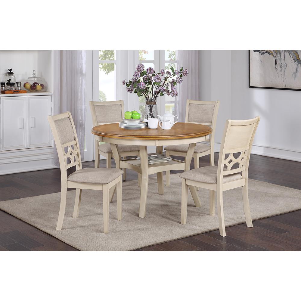 Furniture Mitchell Solid Wood 5Pc Dining Set in White/Brown Bisque. Picture 11
