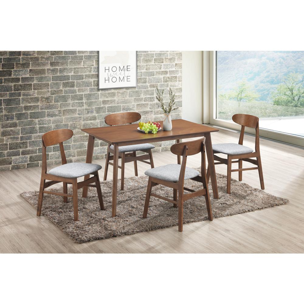 Furniture Morocco 5-Piece Mid-Century Wood Dining Set in Gray. Picture 11