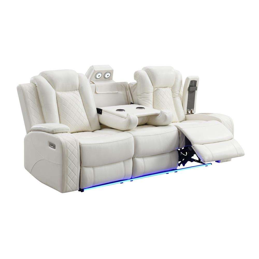 Orion Sofa W/Dual Recliner-White. Picture 3