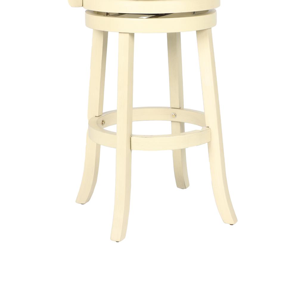 Furniture York 29" Wood Bar Stool with Fabric Seat in Ant White. Picture 5