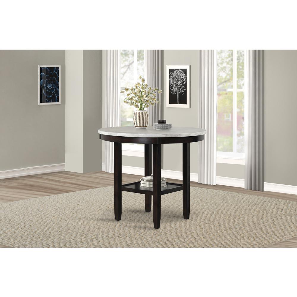 Furniture Celeste Round Wood Counter Table in Espresso. Picture 10