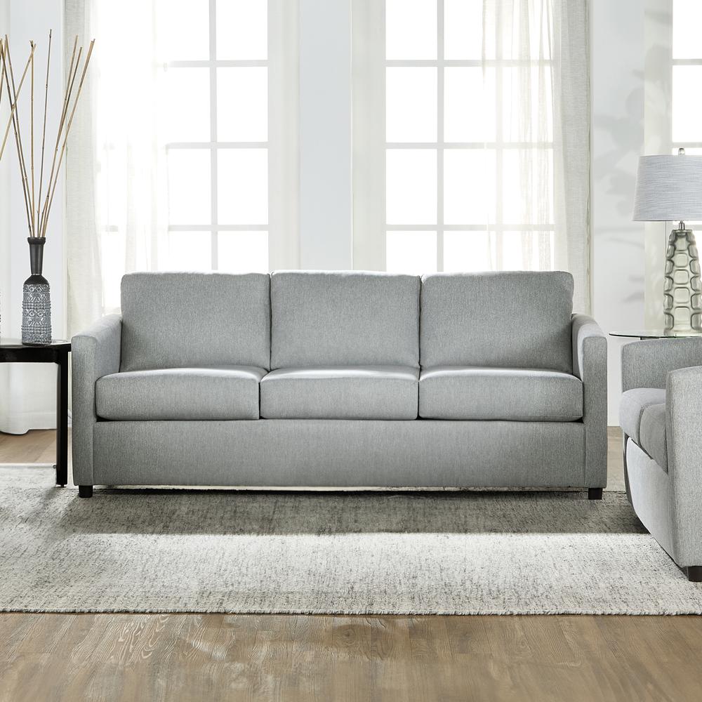 Elio Light Gray Polyester Fabric  3-seater Sofa Couch. Picture 4