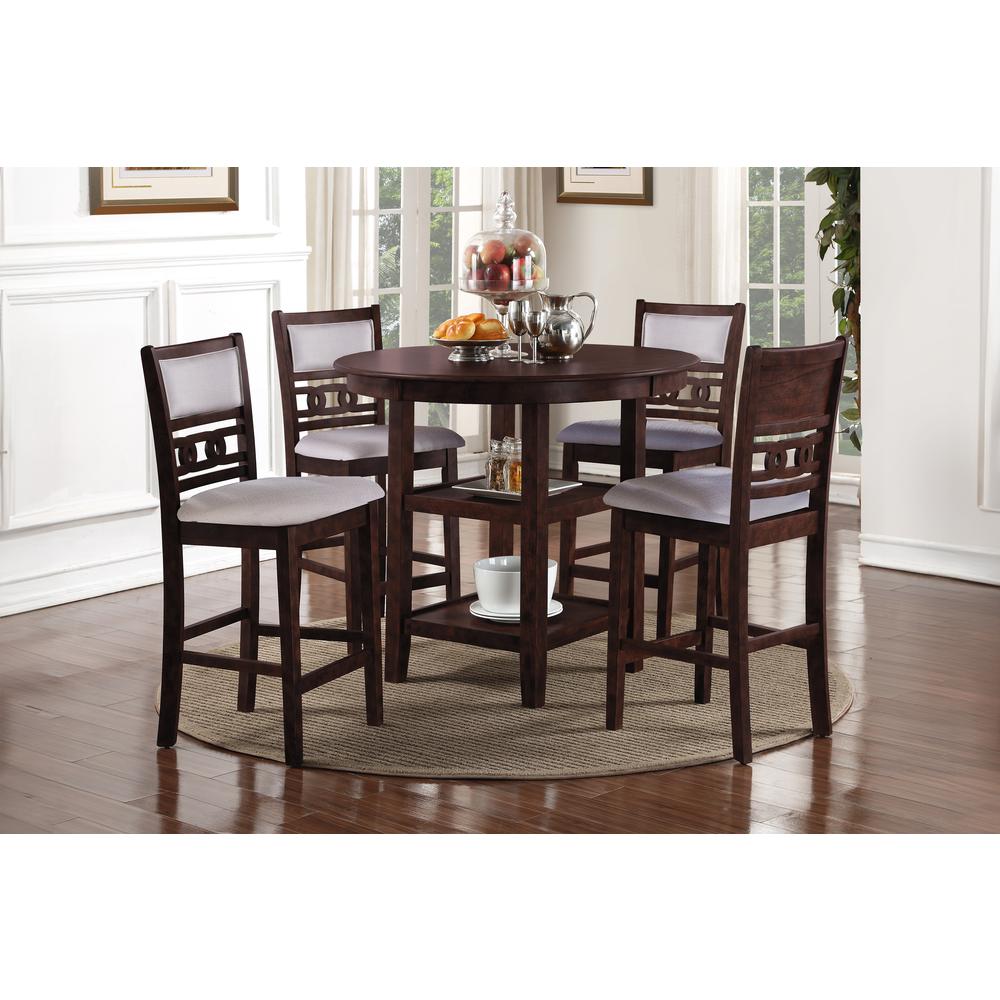 Furniture Gia 5-Piece Transitional Wood Dining Set in Cherry. Picture 10