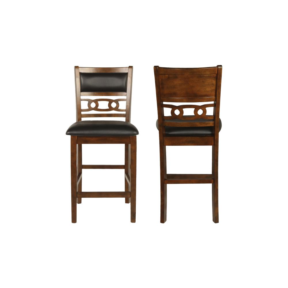 Furniture Gia Faux Leather Counter Chairs in Brown (Set of 2). Picture 1
