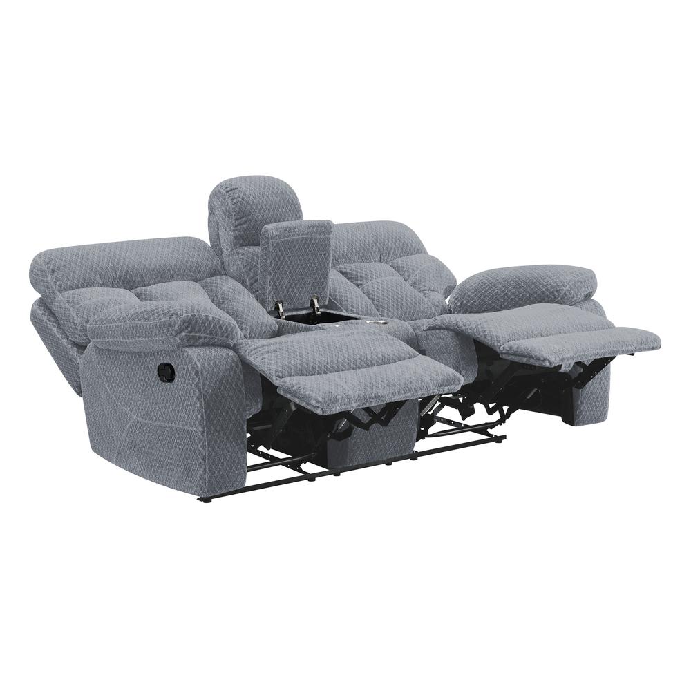 Bravo Console Loveseat W/ Dual Recliners-Stone. Picture 3