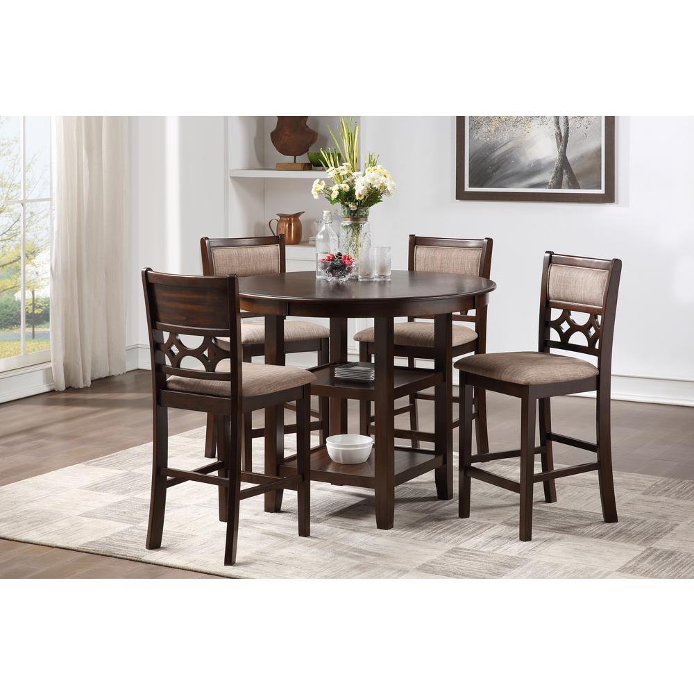 Furniture Mitchell 5-Piece Transitional Wood Counter Set in Cherry. Picture 10