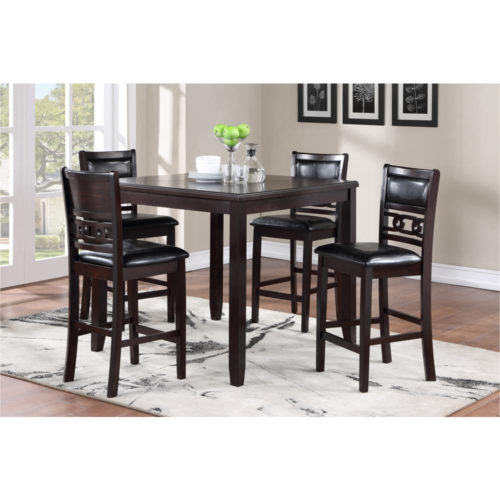 Furniture Gia 5-Piece Transitional Wood Counter Set in Ebony. Picture 12