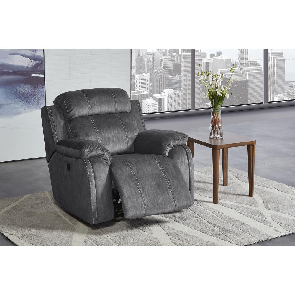 Furniture Tango Glider Recliner with Polyester Fabric in Shadow Gray. Picture 8