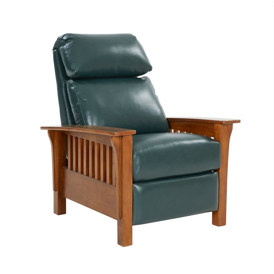 Mission Recliner, Highland Emerald / All Leather. Picture 1