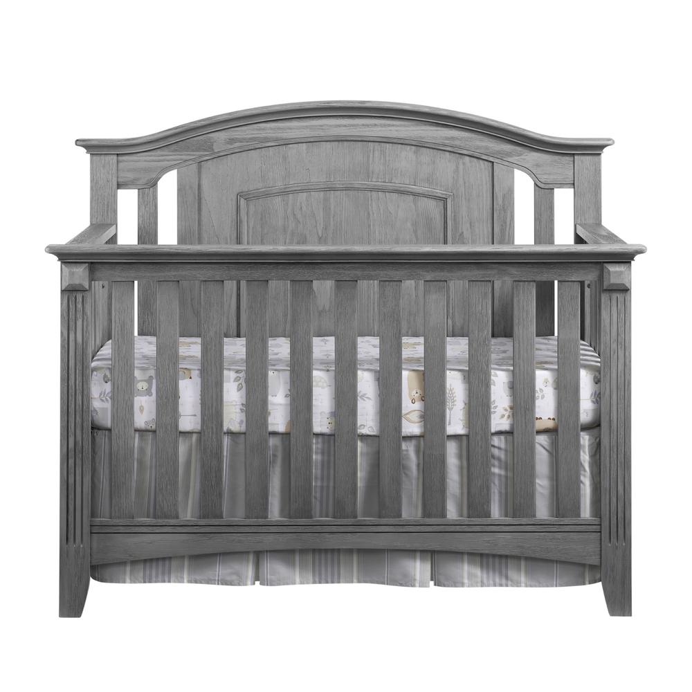 Oxford Baby Willowbrook 4 In 1 Convertible Crib Graphite Gray. Picture 1