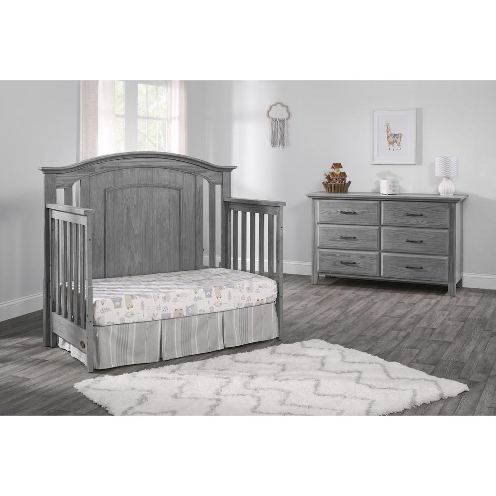 Oxford Baby Willowbrook 4 In 1 Convertible Crib Graphite Gray. Picture 4