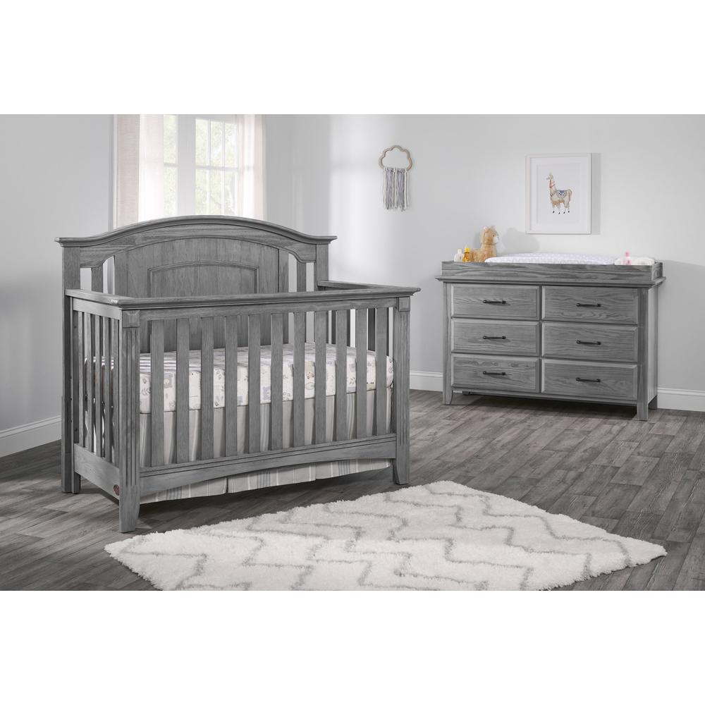 Oxford Baby Willowbrook 4 In 1 Convertible Crib Graphite Gray. Picture 9