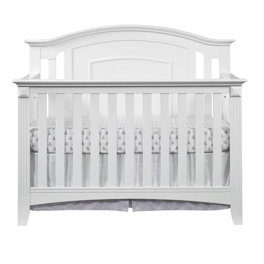 Oxford Baby Willowbrook 4 In 1 Convertible Crib White. Picture 1
