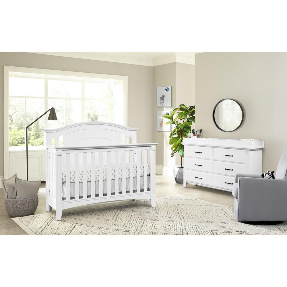 Oxford Baby Willowbrook 4 In 1 Convertible Crib White. Picture 8