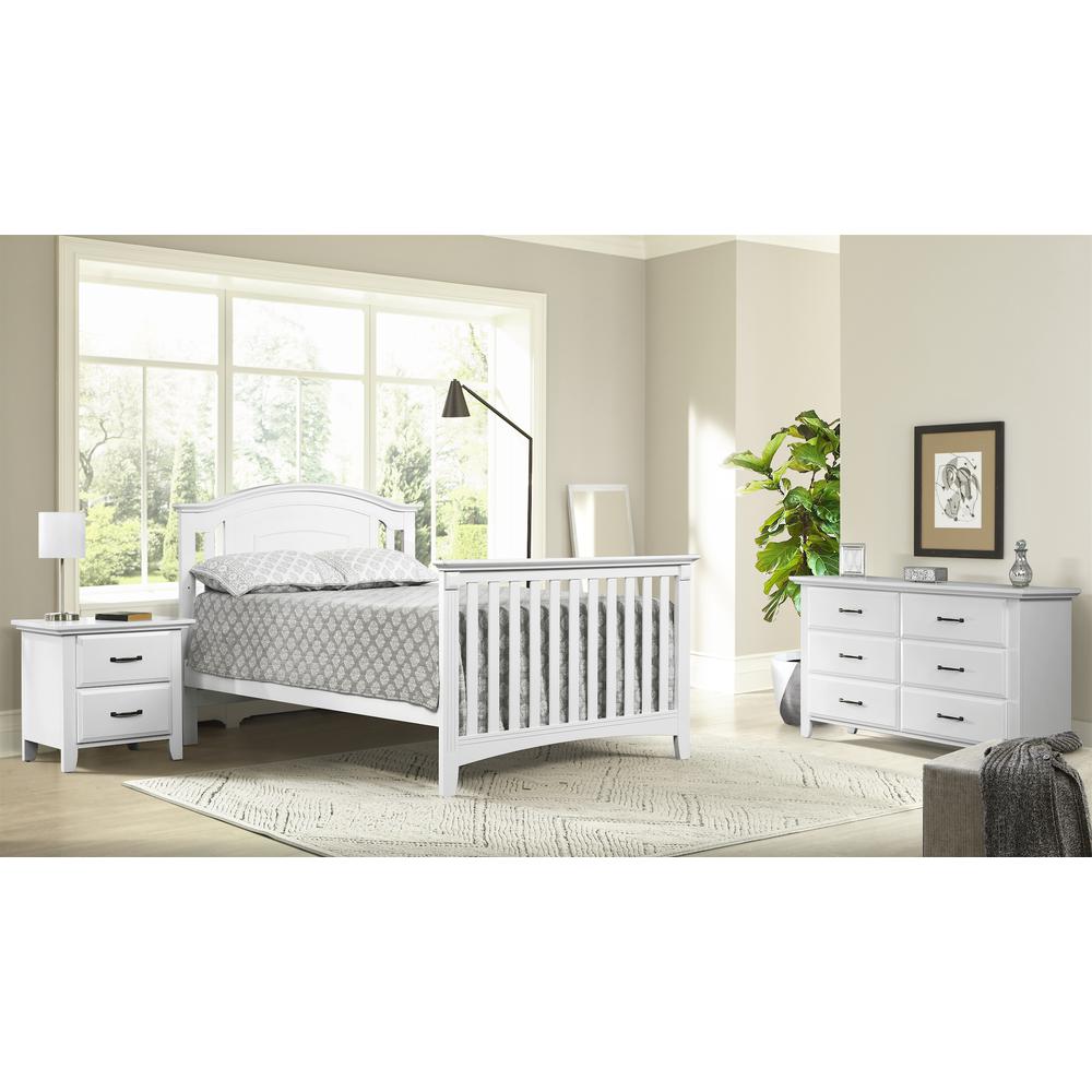 Oxford Baby Willowbrook 4 In 1 Convertible Crib White. Picture 11