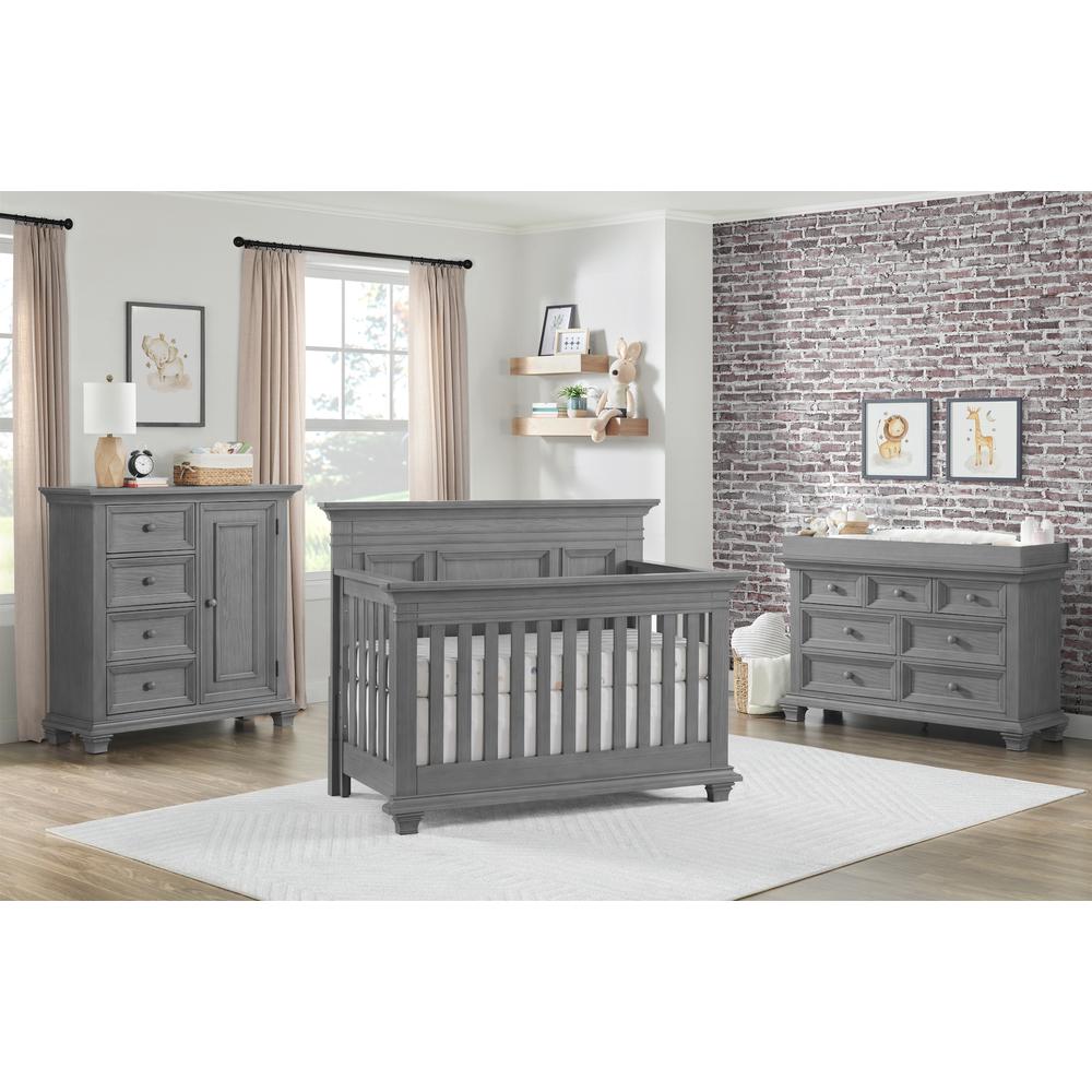 Oxford Baby Weston 4 In 1 Convertible Crib Dusk Gray. Picture 9