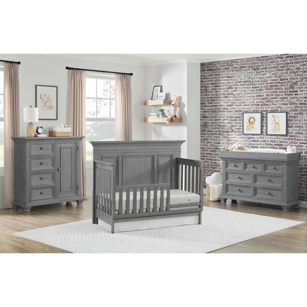 Oxford Baby Weston 4 In 1 Convertible Crib Dusk Gray. Picture 10
