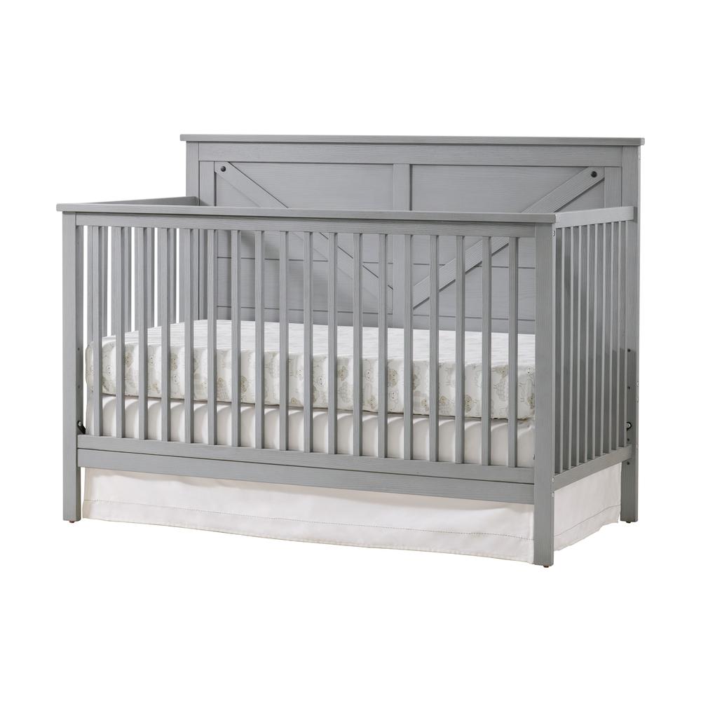 Oxford Baby Montauk 4 In 1 Crib Farmhouse Gray. Picture 1