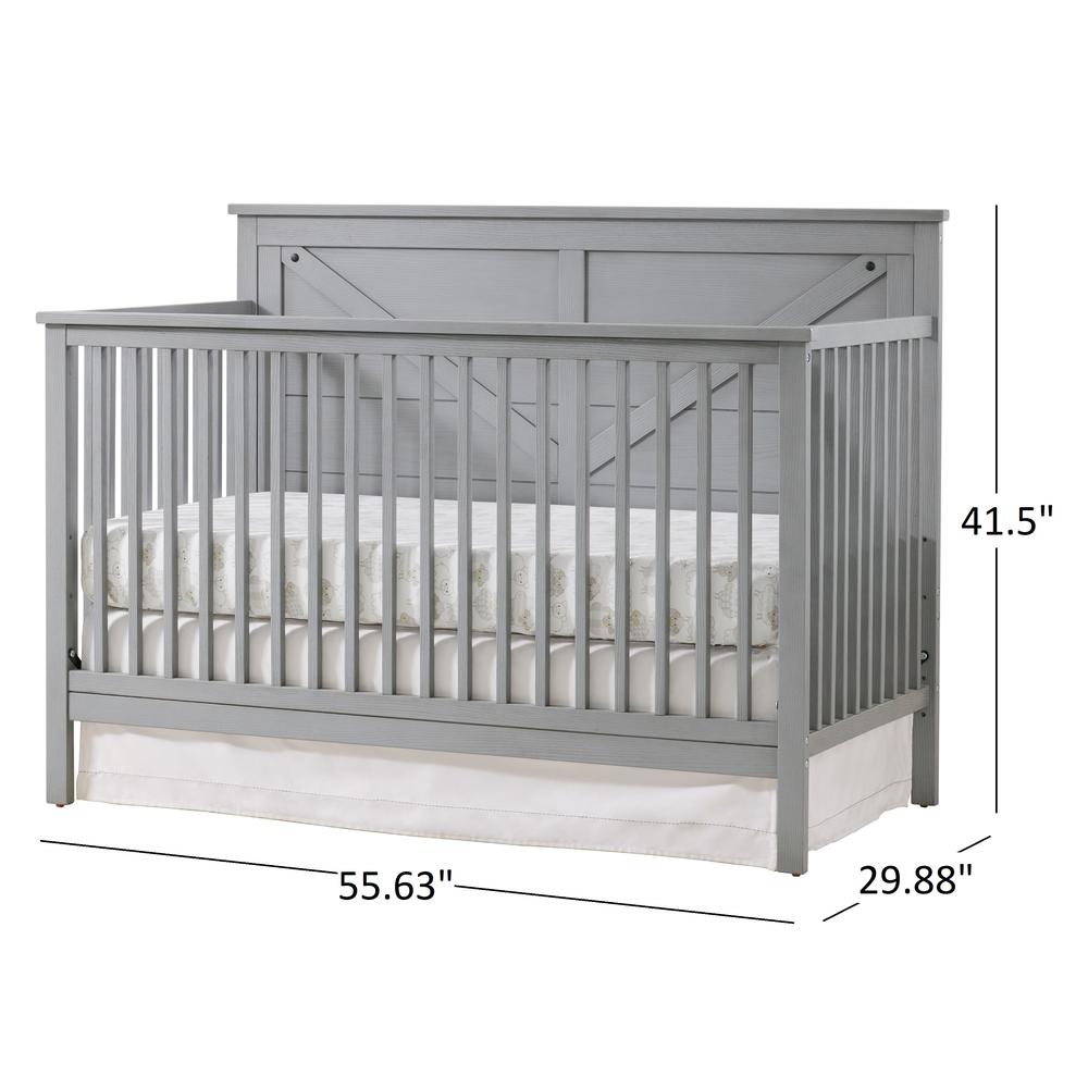 Oxford Baby Montauk 4 In 1 Crib Farmhouse Gray. Picture 13