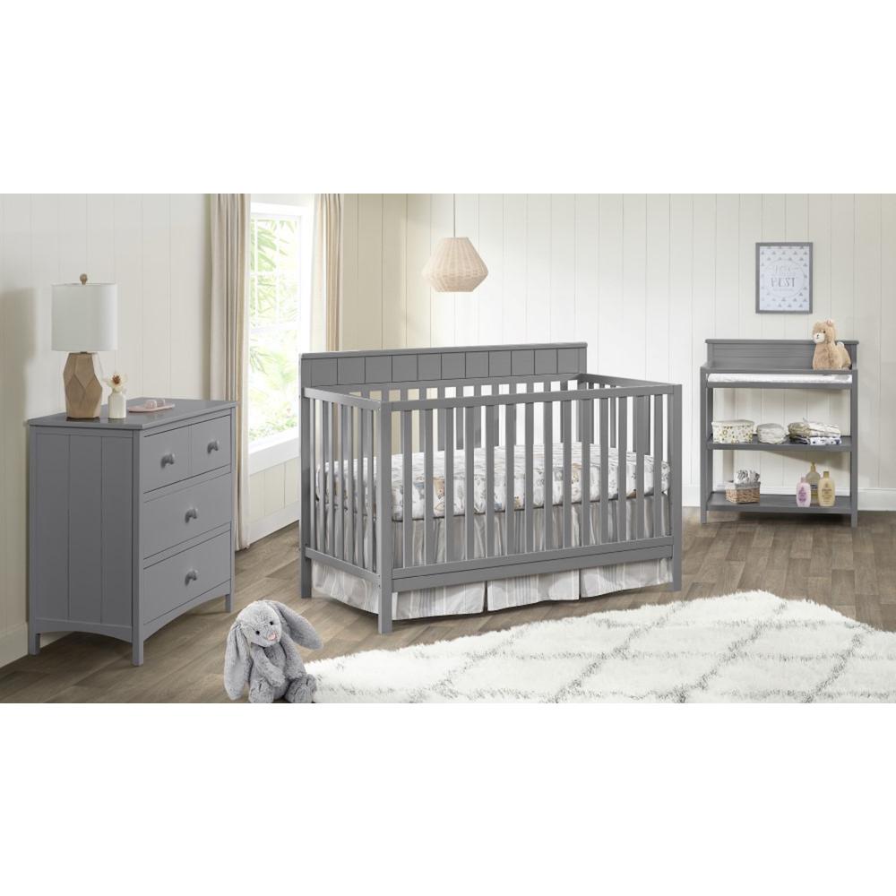 Oxford Baby Logan 4 In 1 Convertible Crib Dove Gray. Picture 9