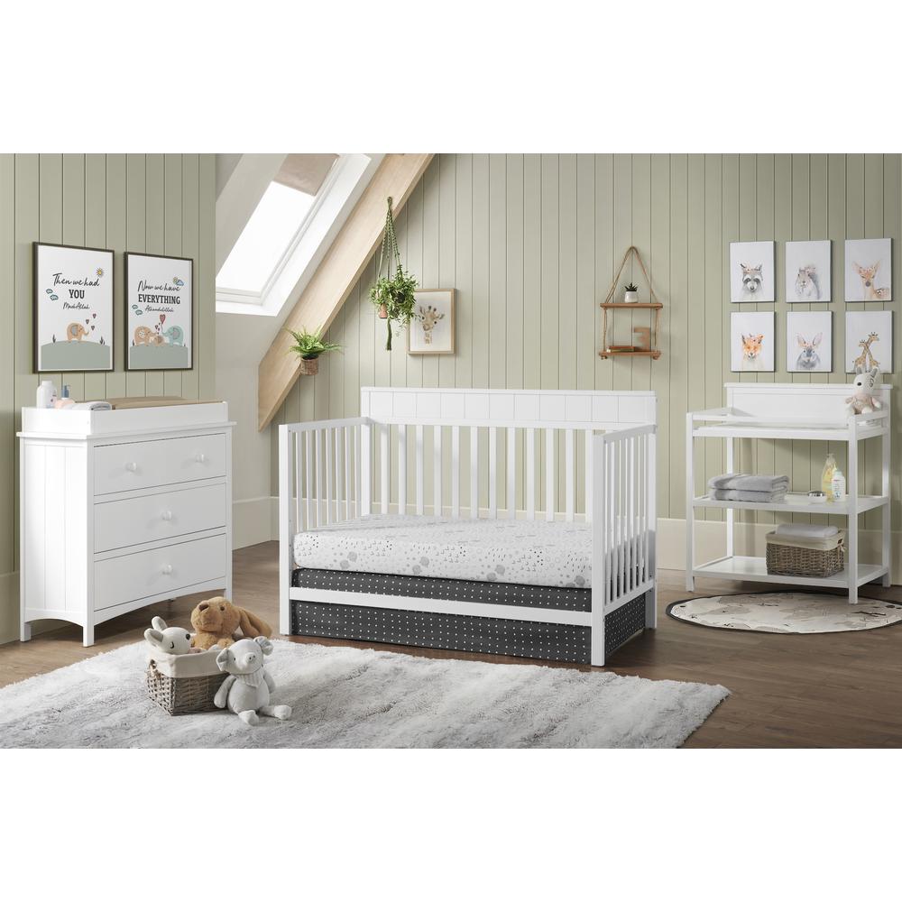 Oxford Baby Logan 4 In 1 Convertible Crib Snow White. Picture 11