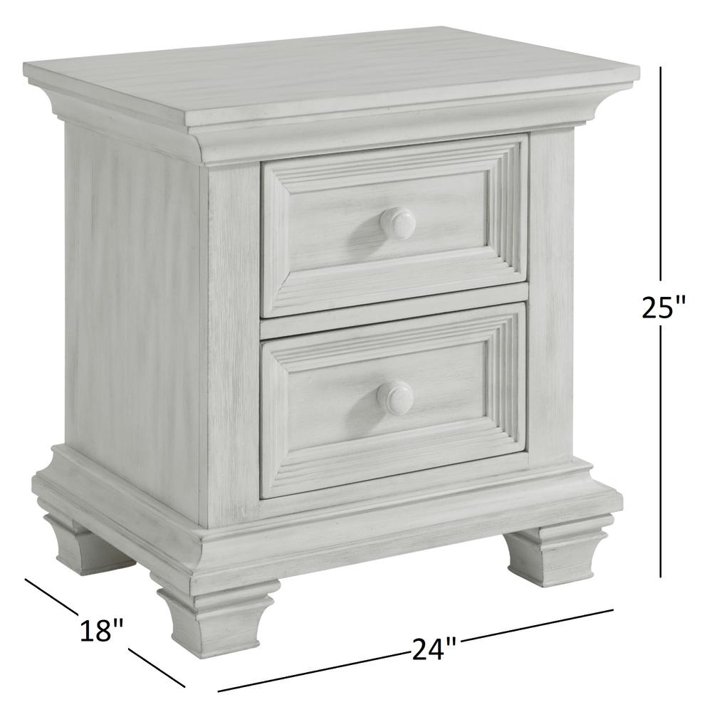 Oxford Baby Weston 2 Dr. Nightstand Vintage White. Picture 6