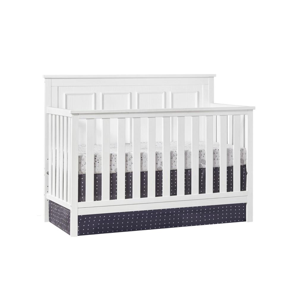 Oxford Baby Bennett 4 In 1 Convertible Crib Rustic White. Picture 1