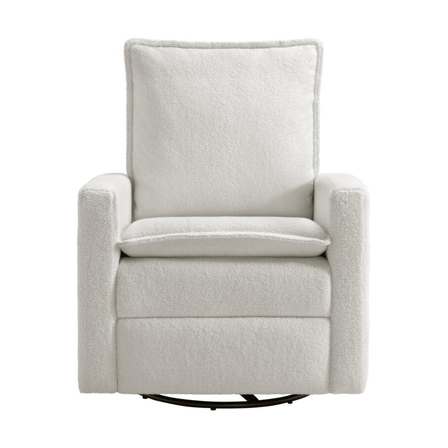 Oxford Baby Uptown Swivel Rocker/Recliner Boucle White. Picture 2