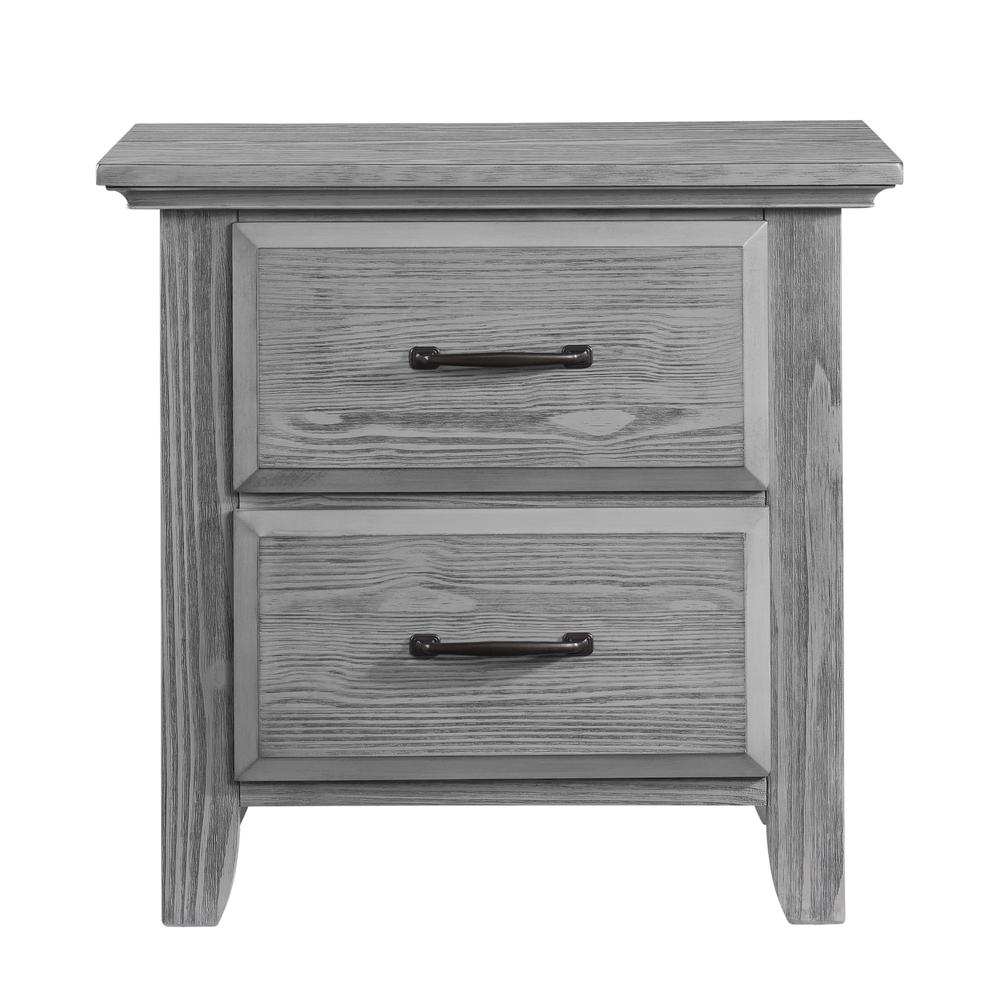 Oxford Baby Willowbrook 2 Dr Nightstand Graphite Gray. Picture 1