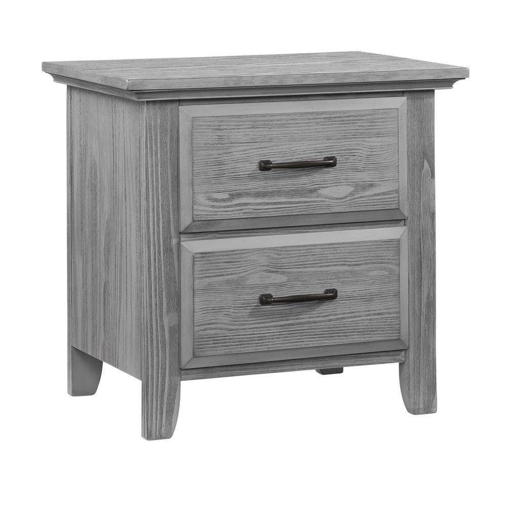 Oxford Baby Willowbrook 2 Dr Nightstand Graphite Gray. Picture 2