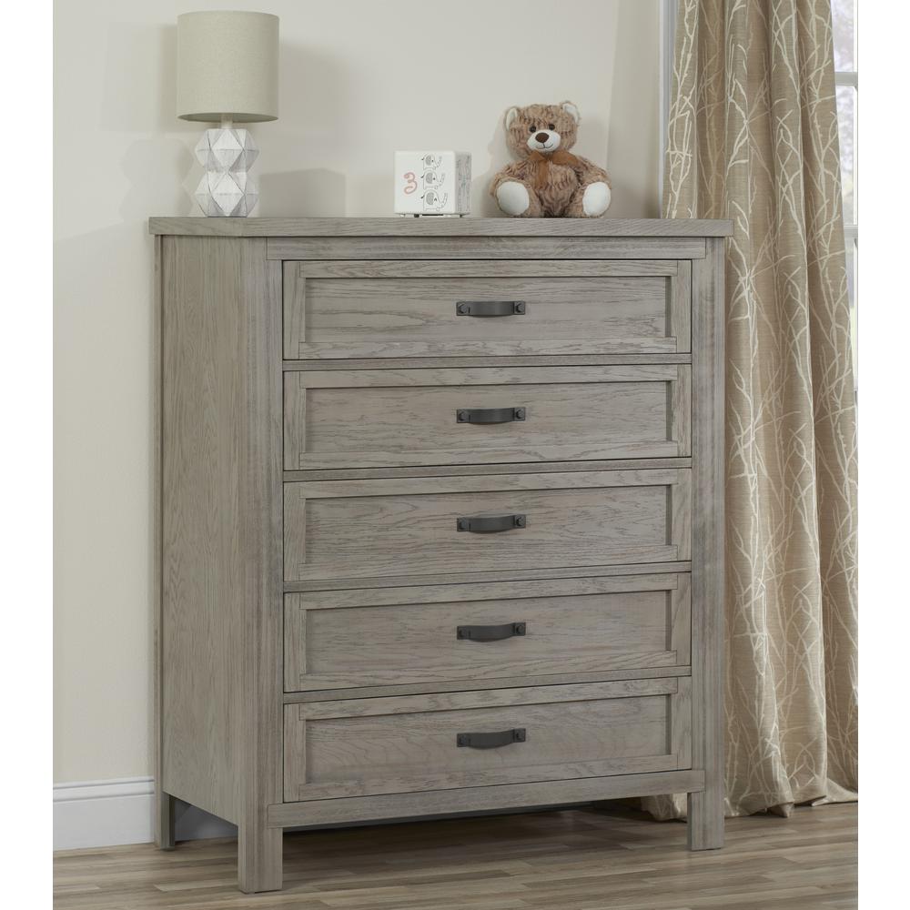 Soho Baby Hanover 5 Dr Chest Oak Gray. Picture 3