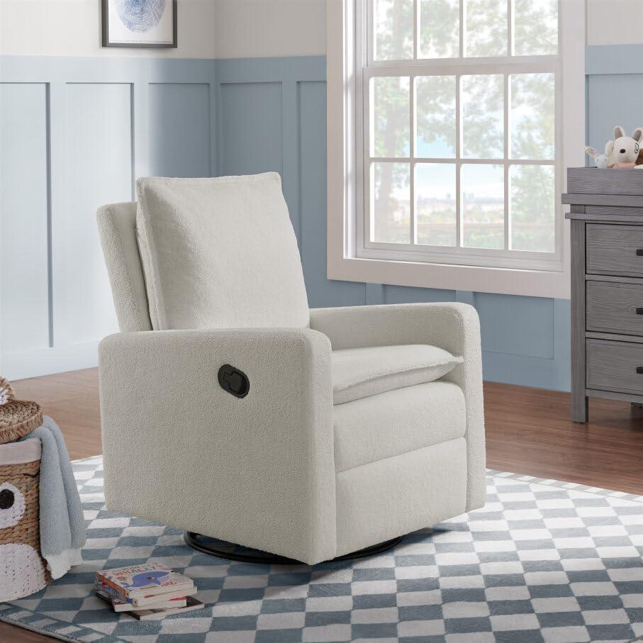 Oxford Baby Uptown Swivel Rocker/Recliner Boucle White. Picture 7