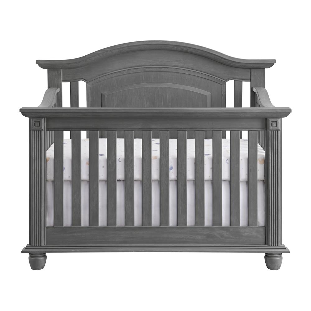 Oxford Baby London Lane 4 In 1 Convertible Crib Arctic Gray. Picture 1