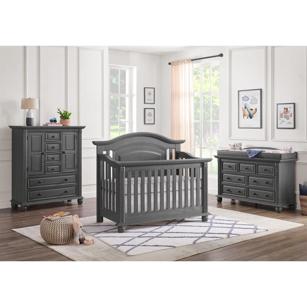 Oxford Baby London Lane 4 In 1 Convertible Crib Arctic Gray. Picture 9