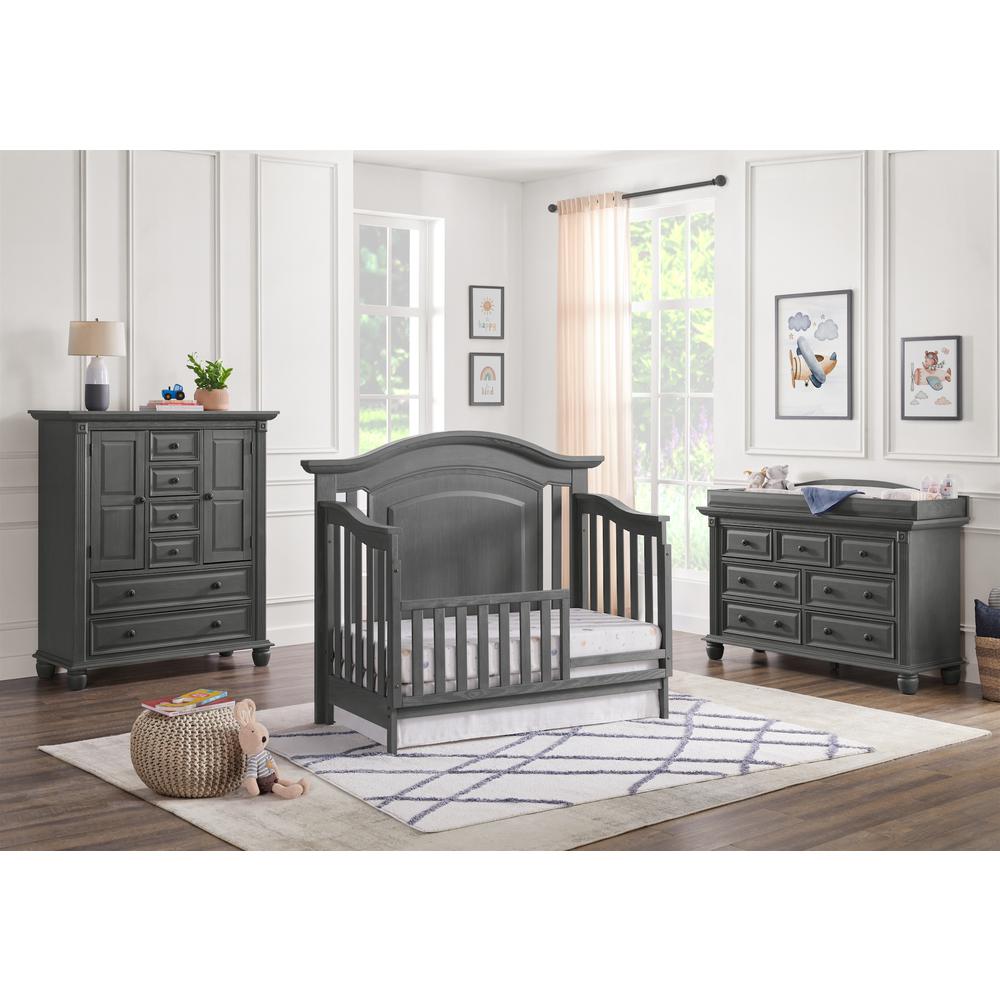 Oxford Baby London Lane 4 In 1 Convertible Crib Arctic Gray. Picture 10